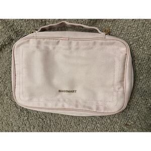 Bagsmart Travel Makeup Organizer Toiletry Bag Pink - Hanging Cosmetic Case